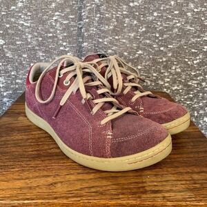 AHNU Noe Casual Red Canvas Suede Walking Casual Shoes Women's 7.5 F8014G